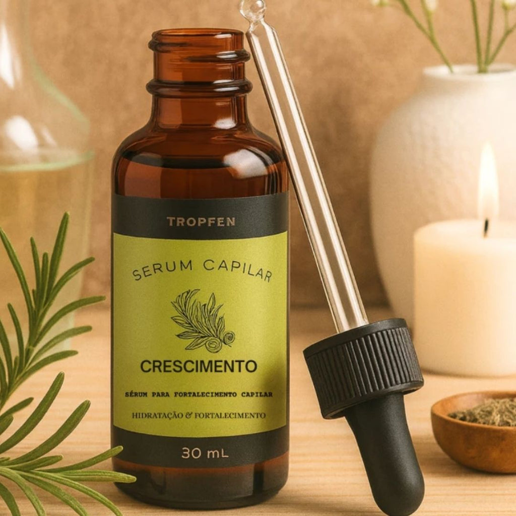 Sérum de crescimento capilar - alecrim, abacate e rícino