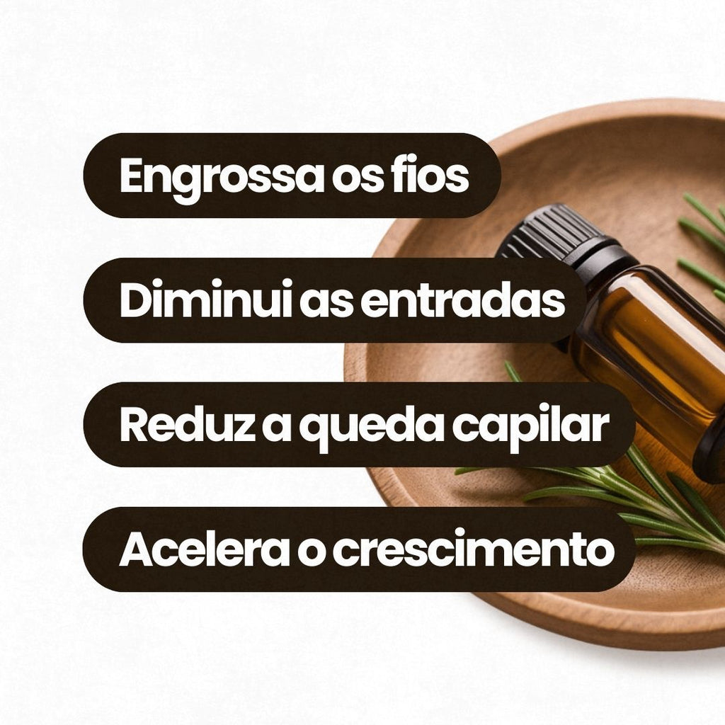 Sérum de crescimento capilar - alecrim, abacate e rícino