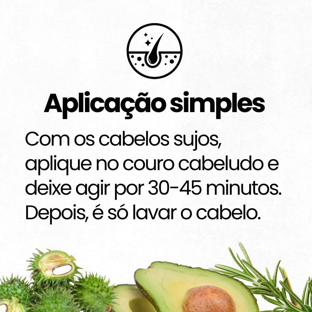 Sérum de crescimento capilar - alecrim, abacate e rícino