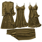 Conjunto SweetDream com 5 Peças em Cetim de Seda / O Conjunto da Mulher Bela & Sensual!
