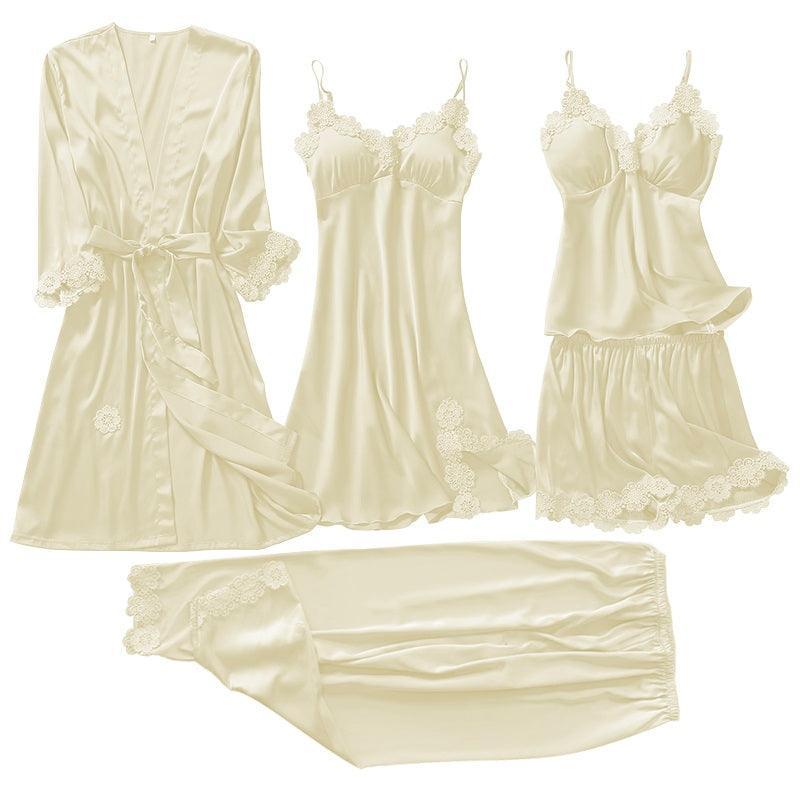 Conjunto SweetDream com 5 Peças em Cetim de Seda / O Conjunto da Mulher Bela & Sensual!
