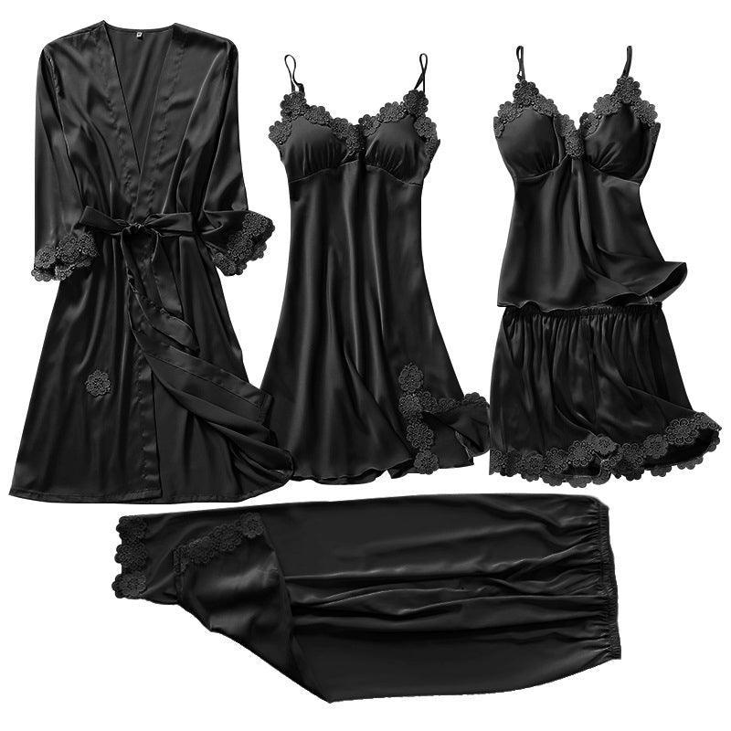 Conjunto SweetDream com 5 Peças em Cetim de Seda / O Conjunto da Mulher Bela & Sensual!