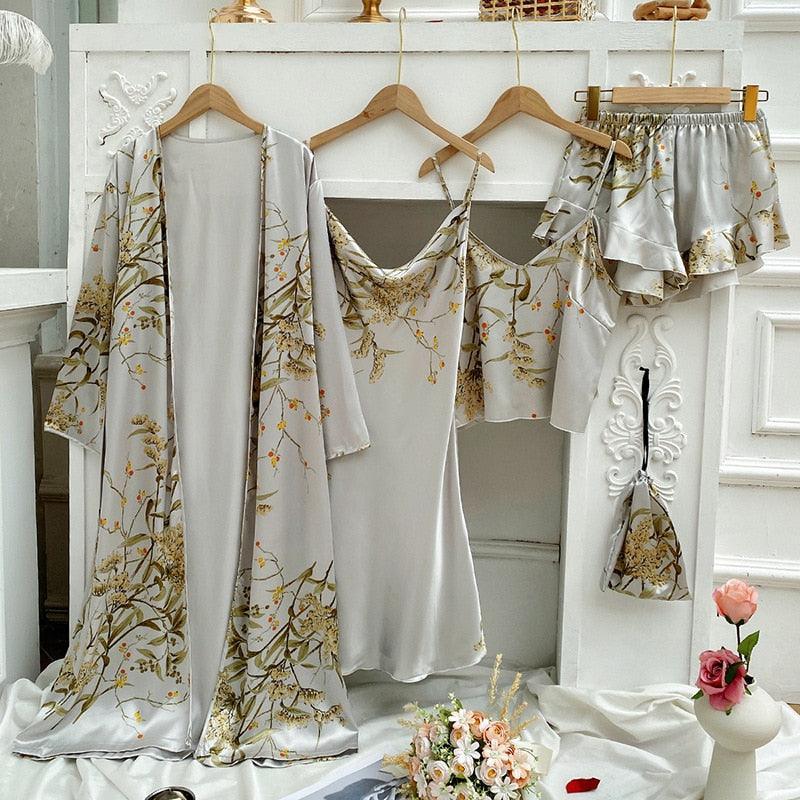 Conjunto Glamour Imperial em Cetim 4 Peças