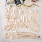 Conjunto SweetDream com 5 Peças em Cetim de Seda / O Conjunto da Mulher Bela & Sensual!