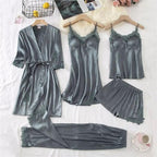 Conjunto SweetDream com 5 Peças em Cetim de Seda / O Conjunto da Mulher Bela & Sensual!