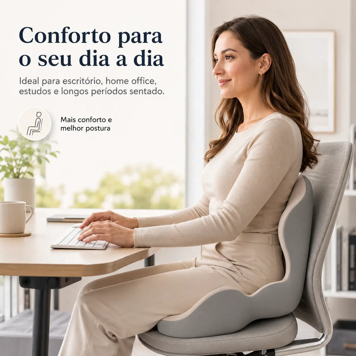 Almofada Ortopédica de Assento com Apoio Lombar
