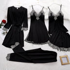 Conjunto SweetDream com 5 Peças em Cetim de Seda / O Conjunto da Mulher Bela & Sensual!
