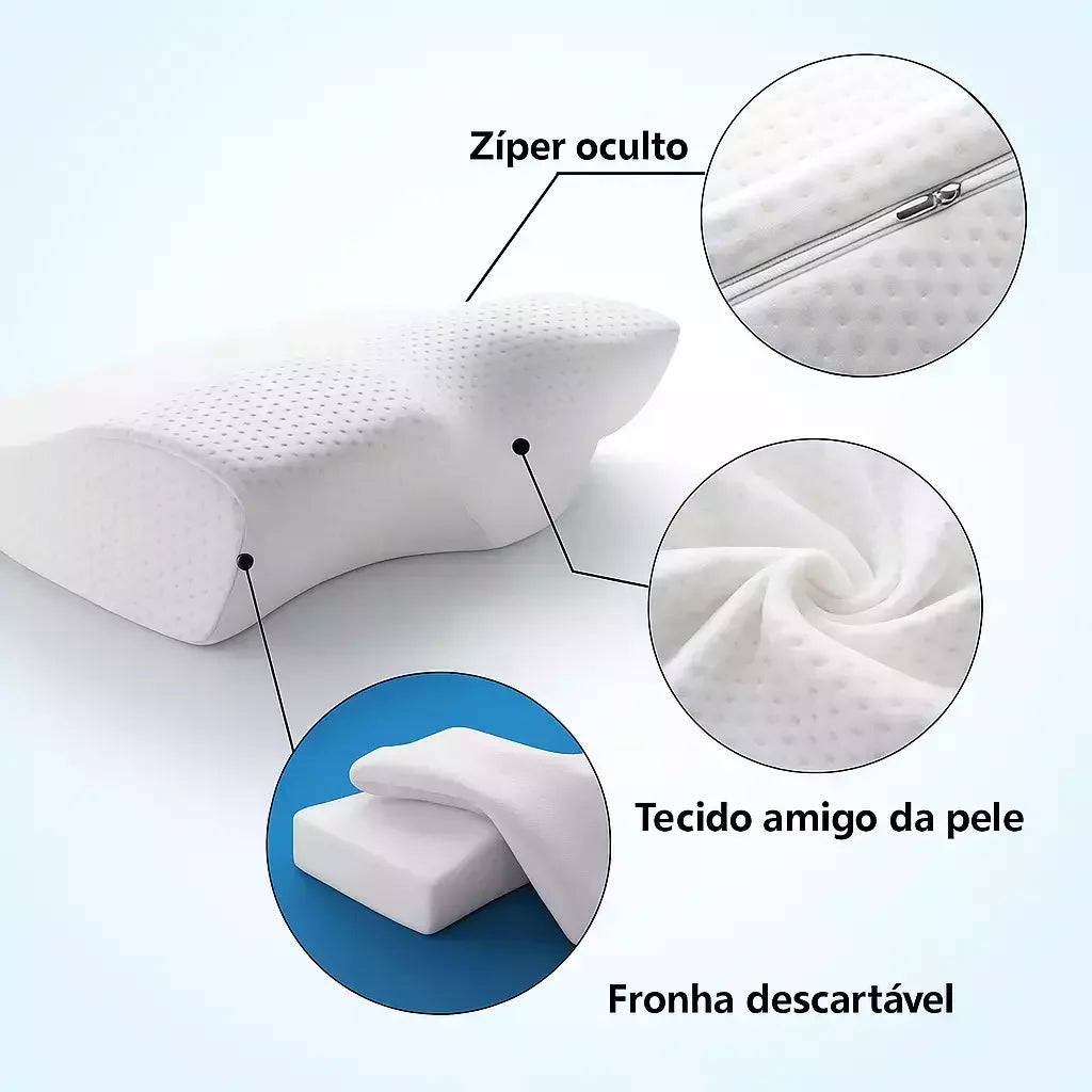 Travesseiro Ortopédico Cervical em Forma de Borboleta